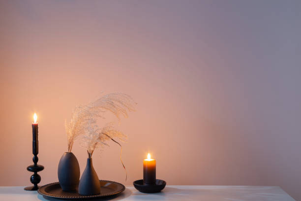 istock home decor with dried flowers and burning candles 1990510840