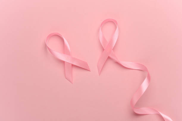 istock Two pink ribbons, breast cancer awareness symbol 1990516151