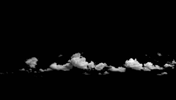 istock Black and white dark sky with white clouds 1990625789