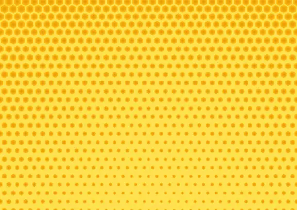 Vector illustration of Yellow abstract honeycomb hexagon texture