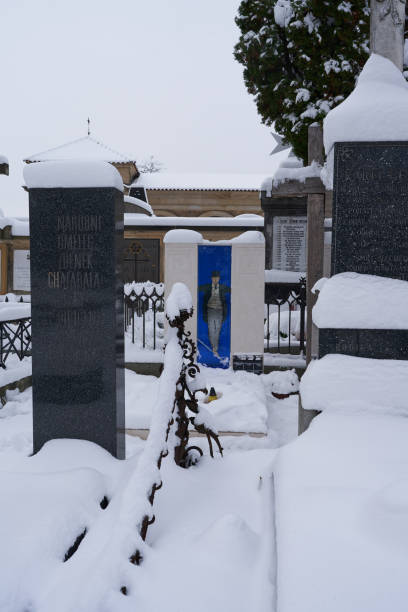 istock Prague -  the Vysehrad Cemetery on a snowy  afternoon 1990755549