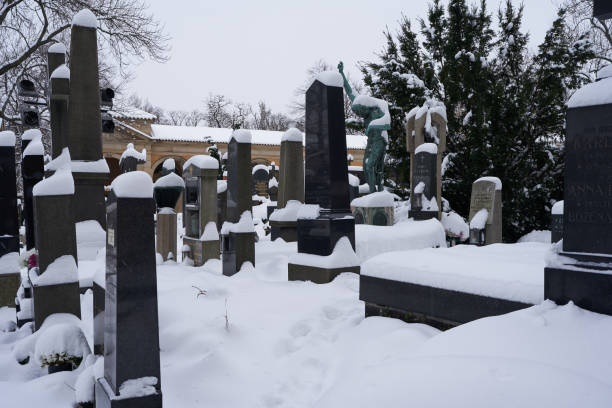 istock Prague -  the Vysehrad Cemetery on a snowy  afternoon 1990756068