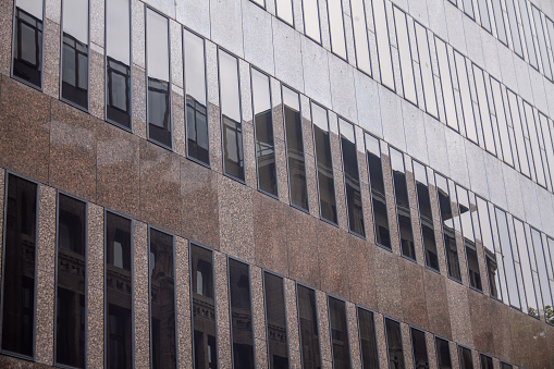 Facade of a modern office building, detail of a modern office building