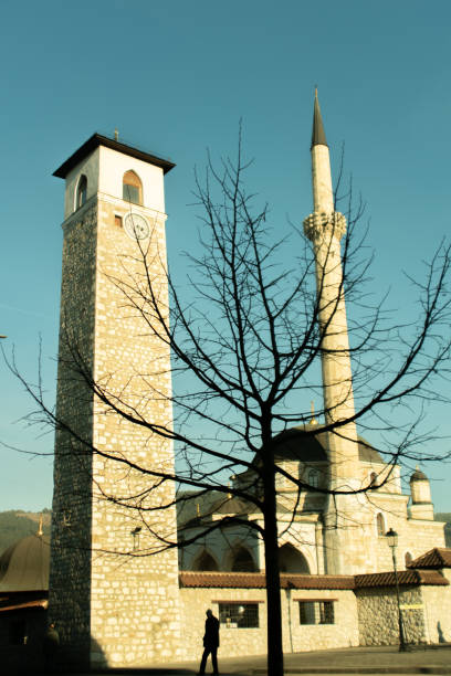 mosque and old clock tower in Pljevlja, Montenegro
