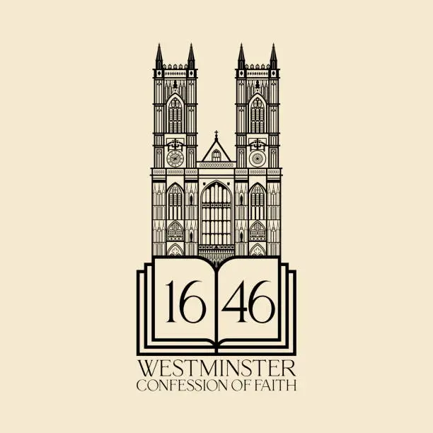 Vector illustration of Reformed christian art. 1646 The Westminster Confession of Faith.