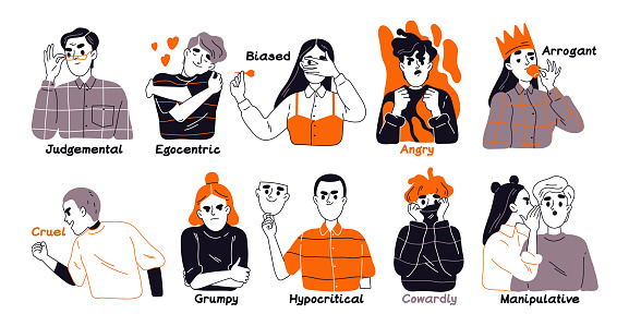 Negative Personality Vector Set Of Negative Personality Traits Stock Illustration - Download ...