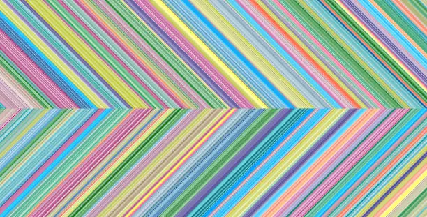 Vector illustration of Detailed holographic striped geometric pattern composed of big amount of thin colorful stripes