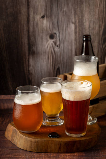 istock Craft beer. Different glasses of beer on the table. 1990840633