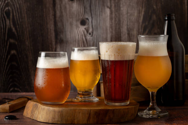 istock Craft beer. Different glasses of beer on the table. 1990840641