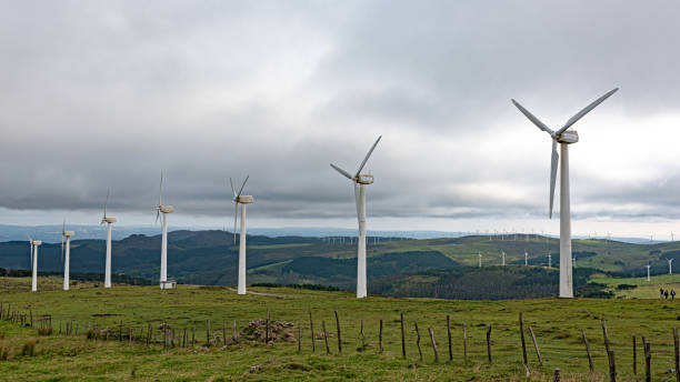 istock Green energy. Wind turbines. alternative energy landscape 1990841191