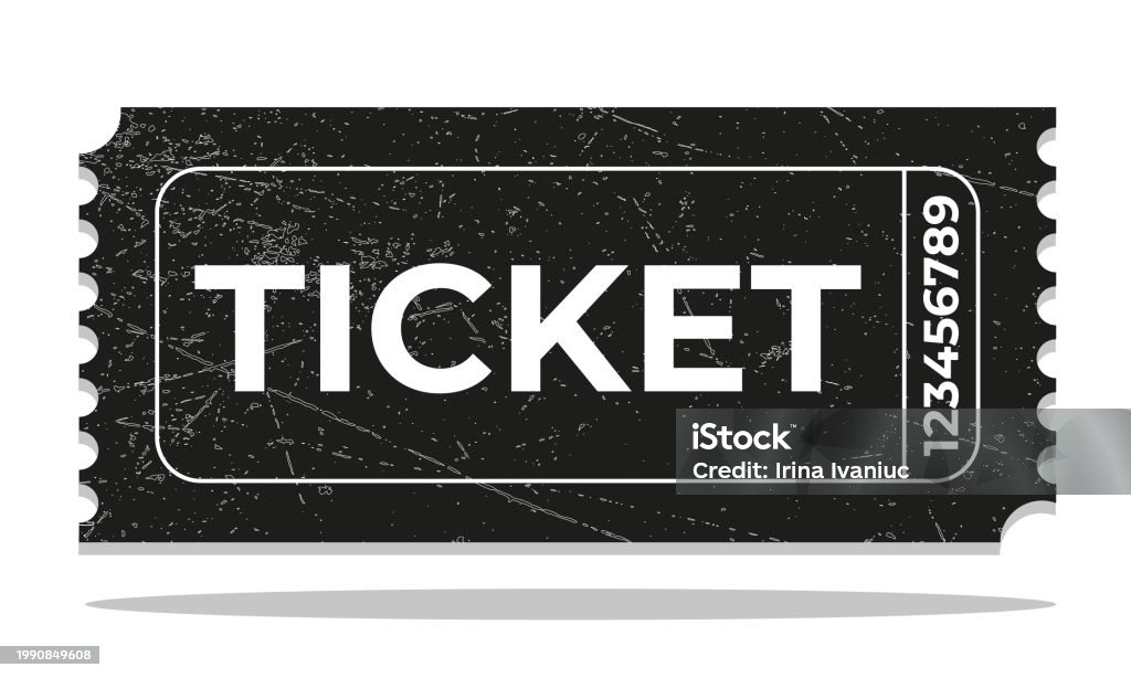 Tickets Falling Retro Style Black Ticket Template On White Background Stock ...