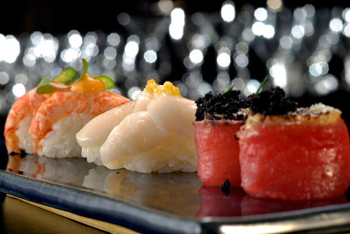 Portion oriental food Sushi