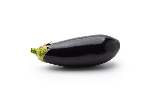 Vegetables: Eggplant isolated on a white background.
Low angle view, Studio shot: