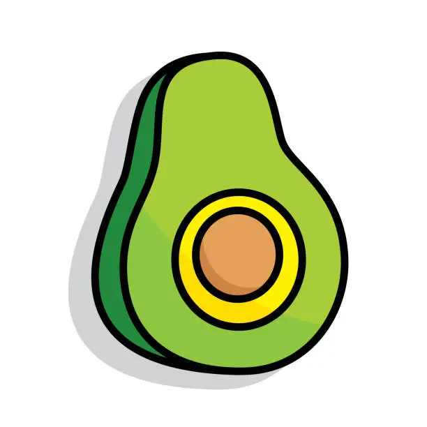 Vector illustration of Avocado Doodle 6
