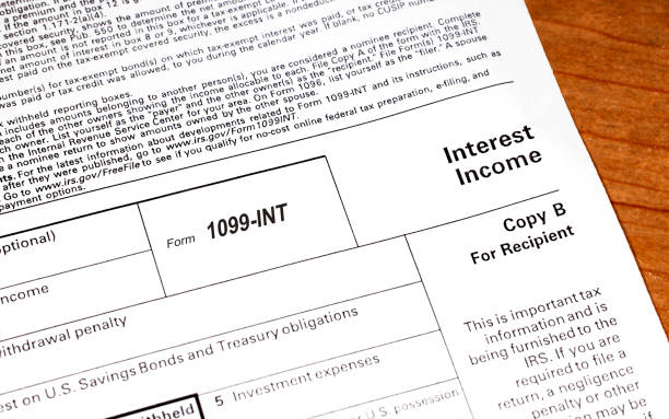 istock Form 1099-INT Interest Income tax reporting form 1991042839