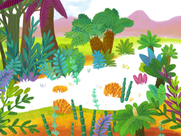 istock cartoon scene with forest jungle meadow wildlife zoo scenery illustration for children 1991090192
