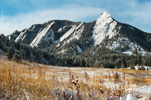 The Flatirons at Chautauqua Park, Boulder, Colorado. Taken the morning after a snow storm.