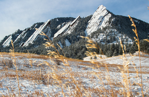 The Flatirons at Chautauqua Park, Boulder, Colorado. Taken the morning after a snow storm.