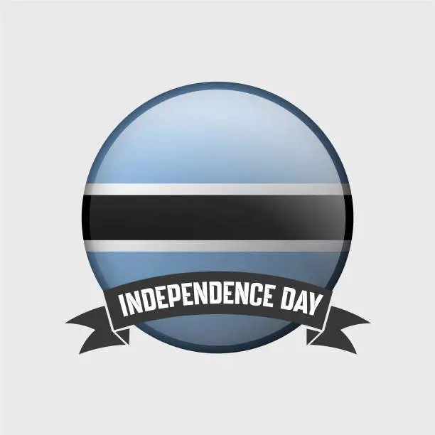 Vector illustration of Botswana Round Independence Day Badge