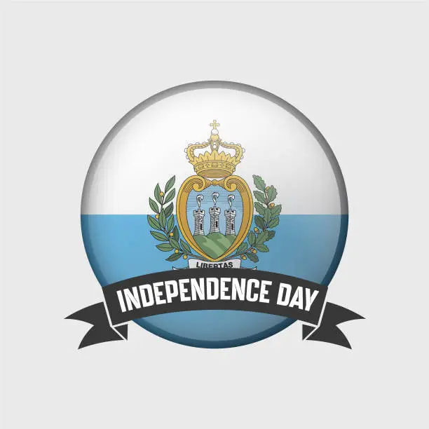 Vector illustration of San Marino Round Independence Day Badge