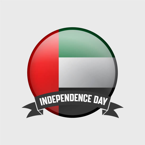круглый значок дня независимости объединенных арабских эмиратов - united arab emirates flag circle united arab emirates flag stock illustrations