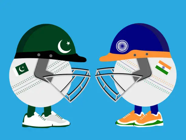 Vector illustration of Pakistan versus India cricket