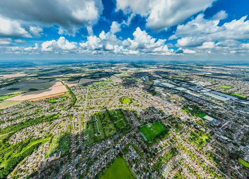 Drone view of Dunstable in England, UK