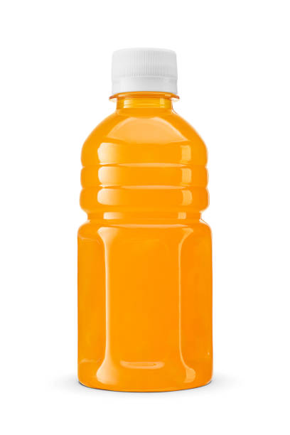 istock Orange juice with pulp in a plastic bottle isolated on a white. 1991330794