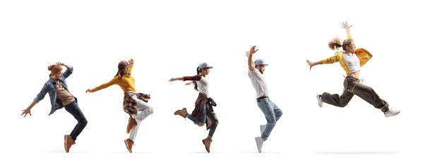 istock Group of young people dancing street style 1991340344