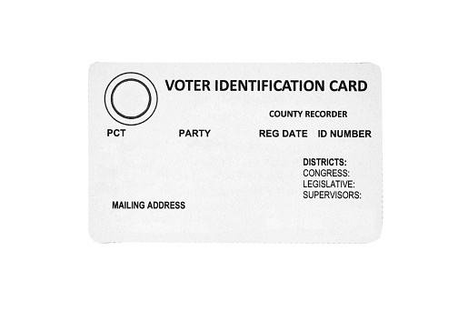 Close up of a Voter Identification Card