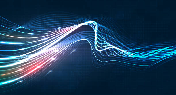 istock Blue light streak, fiber optic, speed line, futuristic background for 5g or 6g technology wireless data transmission, high-speed internet in abstract. internet network concept. vector design. 1991533609
