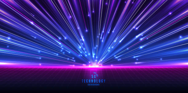 istock light streak, fiber optic, speed line, futuristic background for 5g or 6g technology wireless data transmission, high-speed internet in abstract. internet network concept. vector design. 1991543816