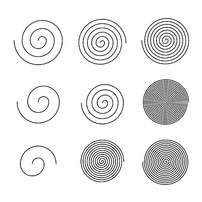 various editable spiral stroke collection