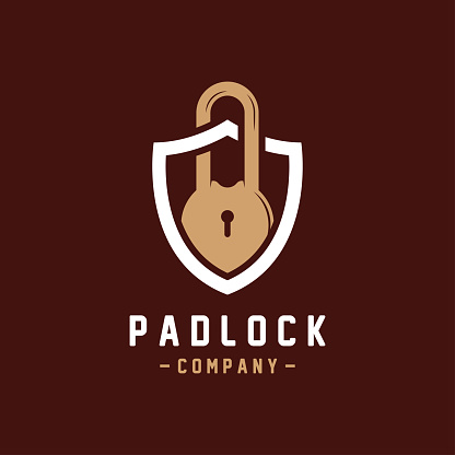 padlock logo vector icon illustration design. this logo suitable for hardware stores or construction companies, couple and Security services