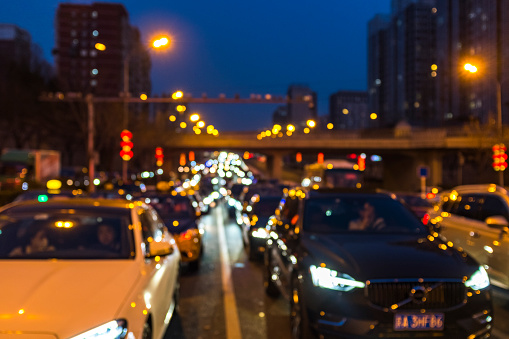 Road conditions during rush hour after work, Traffic congestion