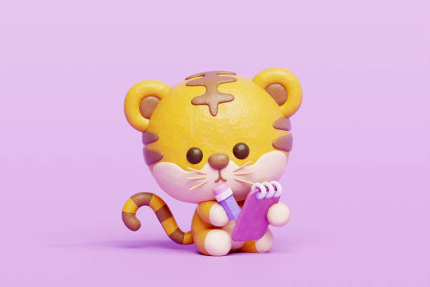 istock 3D cute tiger writing a journal, Cartoon animal character, 3D rendering. 1991696184