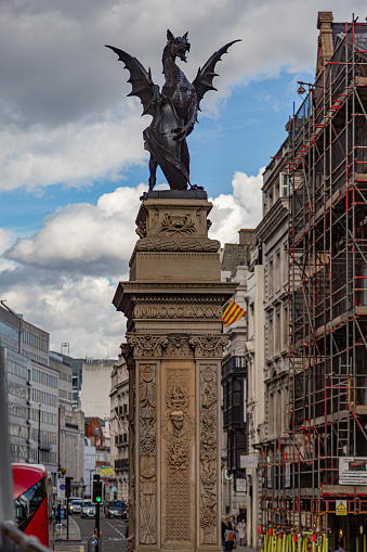 The Temple Bar Memorial Dragon, created in 1880 by the sculptor Charles Bell Birch.