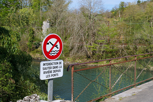 No Diving Sign in Krka National Park, Croatia