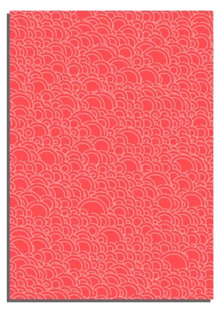 Vector illustration of Vertical coral pink abstract background with circles, cover, title page of presentation, report, album in A4 format. Template layout for design of printed products. Vector banner