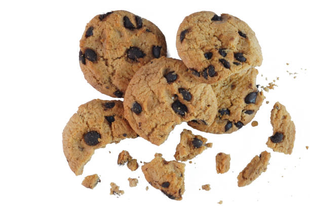 istock Chocolate chip cookies isolated on white background 1991856229