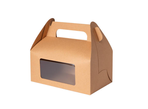 istock Dessert craft brown paper box isolated on white 1991888665