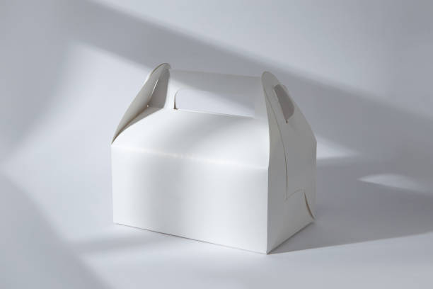 istock Dessert craft white paper box isolated on white background 1991889203