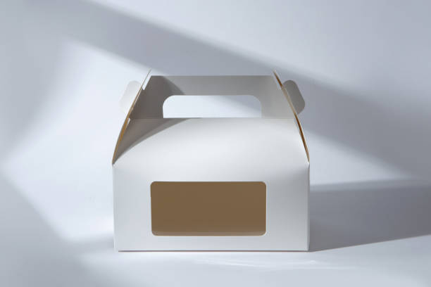 istock Dessert craft white paper box isolated on white background 1991889210