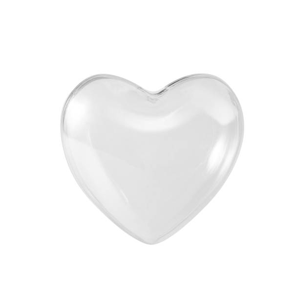 istock Transparent glass heart isolated on white 1991889773