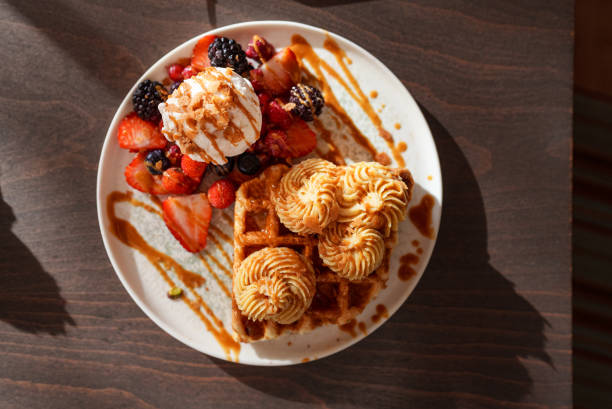Waffle Croissant with ice cream