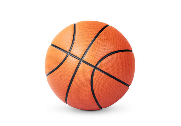 istock Orange basketball ball on white background 1991934902