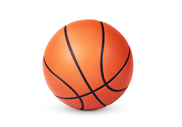 istock Orange basketball ball on white background 1991934903