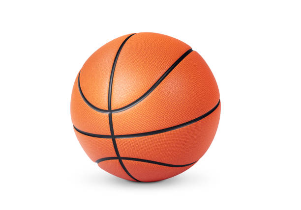 istock Orange basketball ball on white background 1991934905