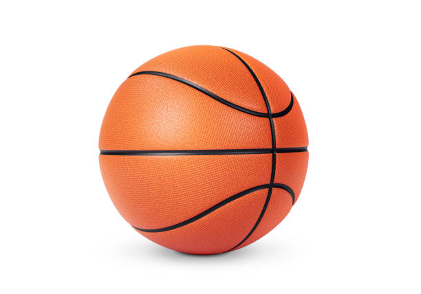 istock Orange basketball ball on white background 1991935442