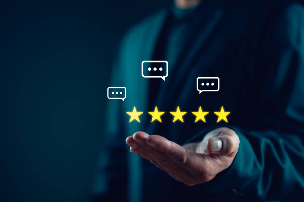istock Customer Satisfaction Survey concept, 5-star satisfaction, service experience rating online application, customer evaluation product service quality, satisfaction feedback review, good quality most. 1991950640
